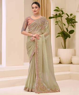 Sunsilk blend tissue saree with brocade zari work blouse 1