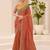 Dual shade silk saree with brocade work blouse