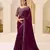 Wine satin silk blend saree with brocade work blouse