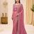 Powder pink shimmer satin saree with jacket style blouse