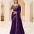 Blooming violet satin chiffon saree with brocade zari work blouse