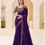 Blooming violet satin chiffon saree with brocade zari work blouse