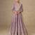 Mauve embroidered chinon free size stitched anarkali suit