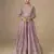 Mauve embroidered chinon free size stitched anarkali suit