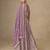 Mauve embroidered chinon free size stitched anarkali suit