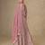 Pink embroidered chinon free size stitched anarkali suit