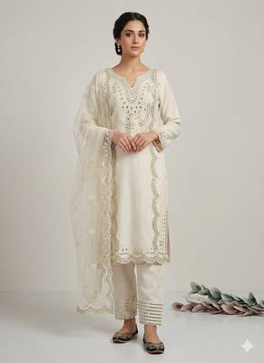 white embroidered style suit 1