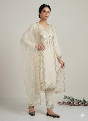 white embroidered style suit 3