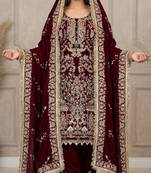 maroon embroidered patiala set