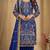 royal blue heavy embroidered patiala set