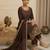 Brown embroidered straight suit set