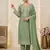 green designer embroidered kurta set