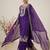 purple designer embroidered kurta set