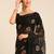 Black chiffon swarovski work saree with matching blouse piece
