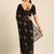 Black chiffon swarovski work saree with matching blouse piece