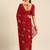 Maroon chiffon swarovski work saree with matching blouse piece