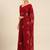 Maroon chiffon swarovski work saree with matching blouse piece