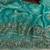 Turquoise Color Sequence Embroidery Work Frendy Chiffon Saree