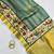 Sea-Green Color Printed golden zari border and zari pallu silk saree