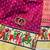 Pink Color Printed golden zari border and zari pallu silk saree