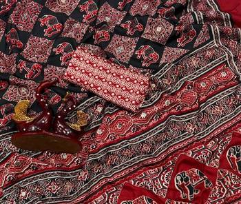 Red Color Zari and mirror work crepe silk Saree 3