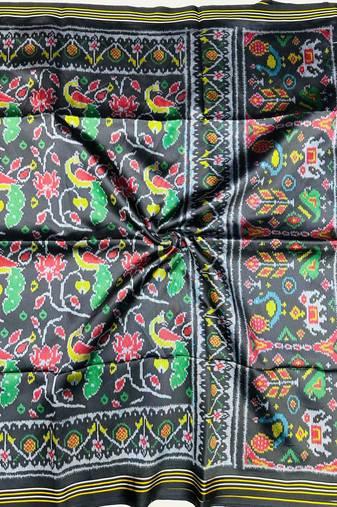 Neavy Blue Color Lagadi pallu and decorative tassels Double pichwai print  Silk Saree