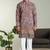 Men's stylish rayon silk sequins position embroidery kurta pant set