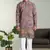 Men's stylish rayon silk sequins position embroidery kurta pant set