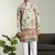 Men's stylish rayon silk sequins position embroidery kurta pant set
