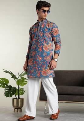 Men's stylish rayon silk sequins position embroidery kurta pant set 3