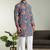 Men's stylish rayon silk sequins position embroidery kurta pant set