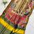 Olive Color Printed zari lining stripe border Work silk Saree