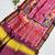 Wine Color Printed zari lining stripe border Work silk Saree