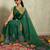 Green digital print silk ethnic ready to wear saree with blouse