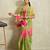 Green lehriya chanderi silk ethnic ready to wear saree with blouse