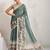 Green kalamkari print chiffon ethnic causal waer saree with blouse