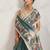 Green kalamkari print chiffon ethnic causal waer saree with blouse