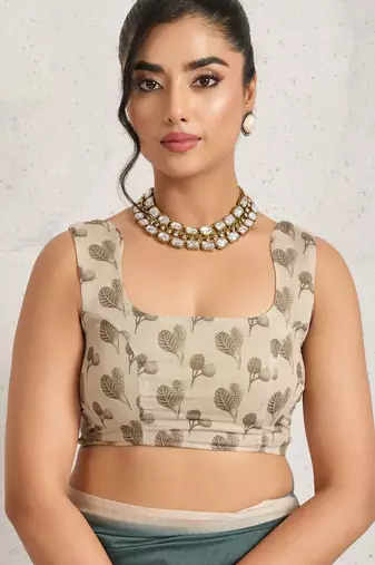 Green kalamkari print chiffon ethnic causal waer saree with blouse