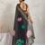 Black floral print silk ethnic causal wear saree with blouse