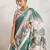 Green kalamkari print chiffon ethnic causal wear saree with blouse