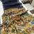 Neavy Blue Color Printed floral pallu Work  Linen Cotton Saree