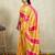 Yellow bandhani printed satin ethnic causal wear saree with blouse