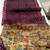 Plum Color Printed floral pallu Work  Linen Cotton Saree