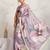 Purple floral print silk ethnic causal wear saree with blouse