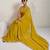 Yellow solid colour cotton silk ethnic causal wear saree with blouse