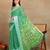 Mirchi fashion block print georgette saree with unstitched blouse piece (green)
