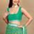 Mirchi fashion block print georgette saree with unstitched blouse piece (green)