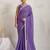 Purple solid colour cotton silk ethnic causal wear saree with blouse