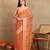Mirchi fashion block print georgette saree with unstitched blouse piece (orange)