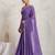 Purple solid colour cotton silk ethnic causal wear saree with blouse